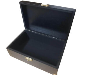 wooden memory box open