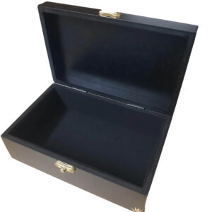 wooden memory box open