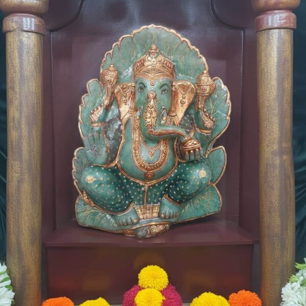 Ganapati sitting in a temple