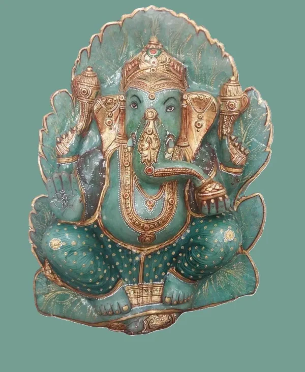 green Ganapati Statue