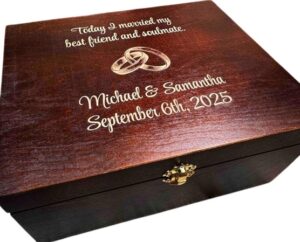 engraving on wooden box