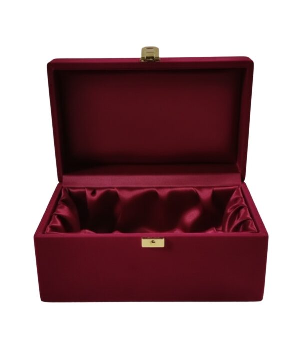 Burgundy velvet lined box