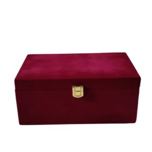 burgundy color wooden box