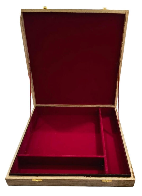 wooden chess box with chessboard storage