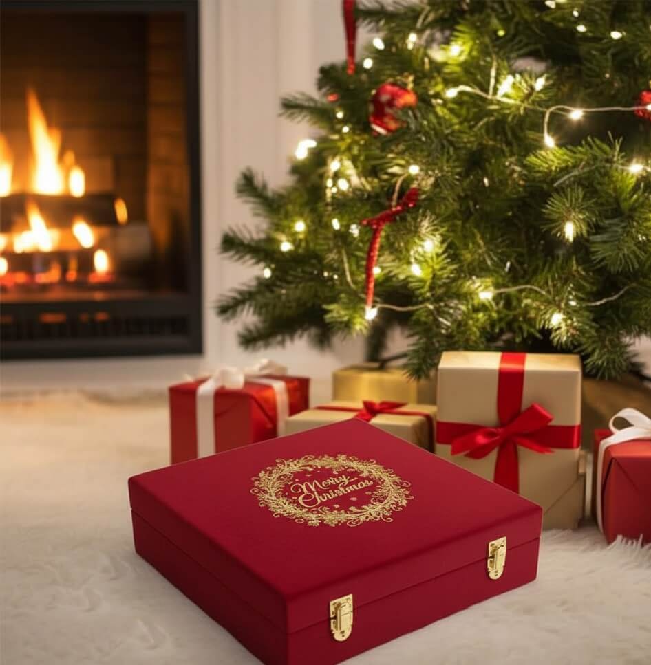 Christmas box in red
