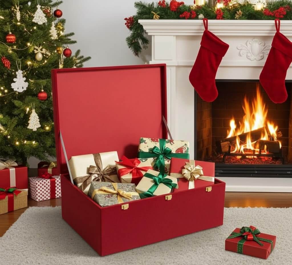 christmas box in red